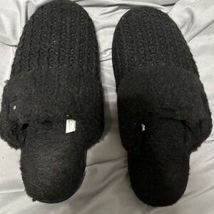 Cozy Black Knit Slippers